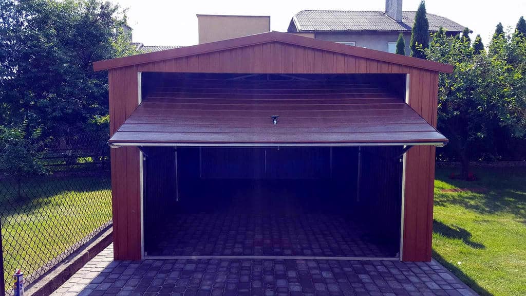Plechová garáž 3,5x5 m - zlatý dub