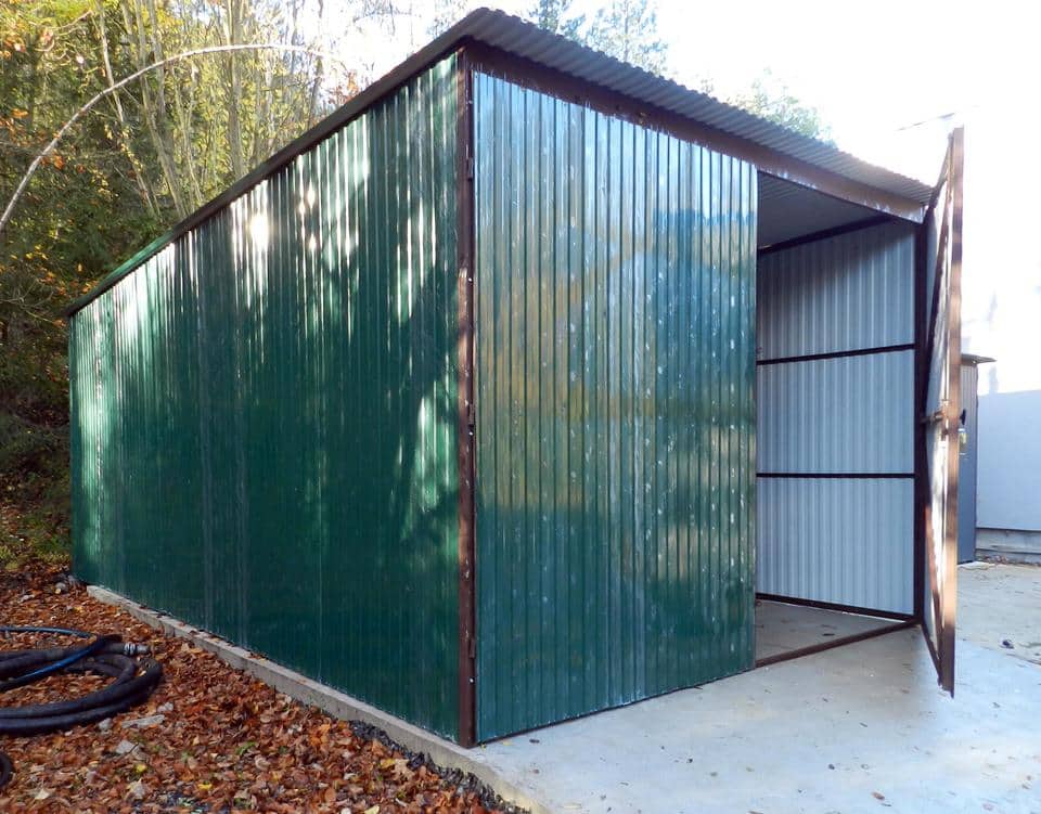 Plechová montovaná garáž 4×6 - modrá