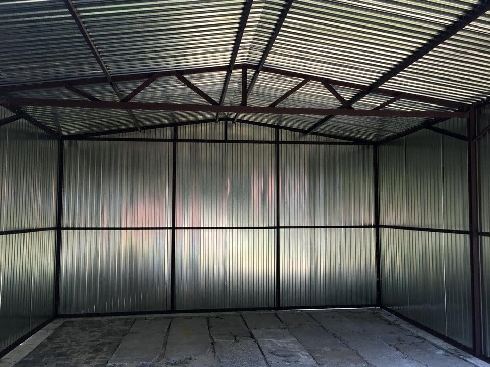 Plechová garáž 5×5 - pozinkovaná