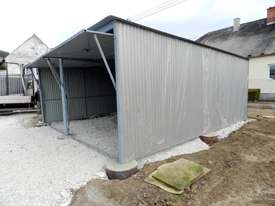 Plechová garáž 6×5 - šedá