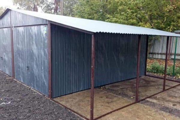 Plechová montovaná garáž 6×6 - šedá