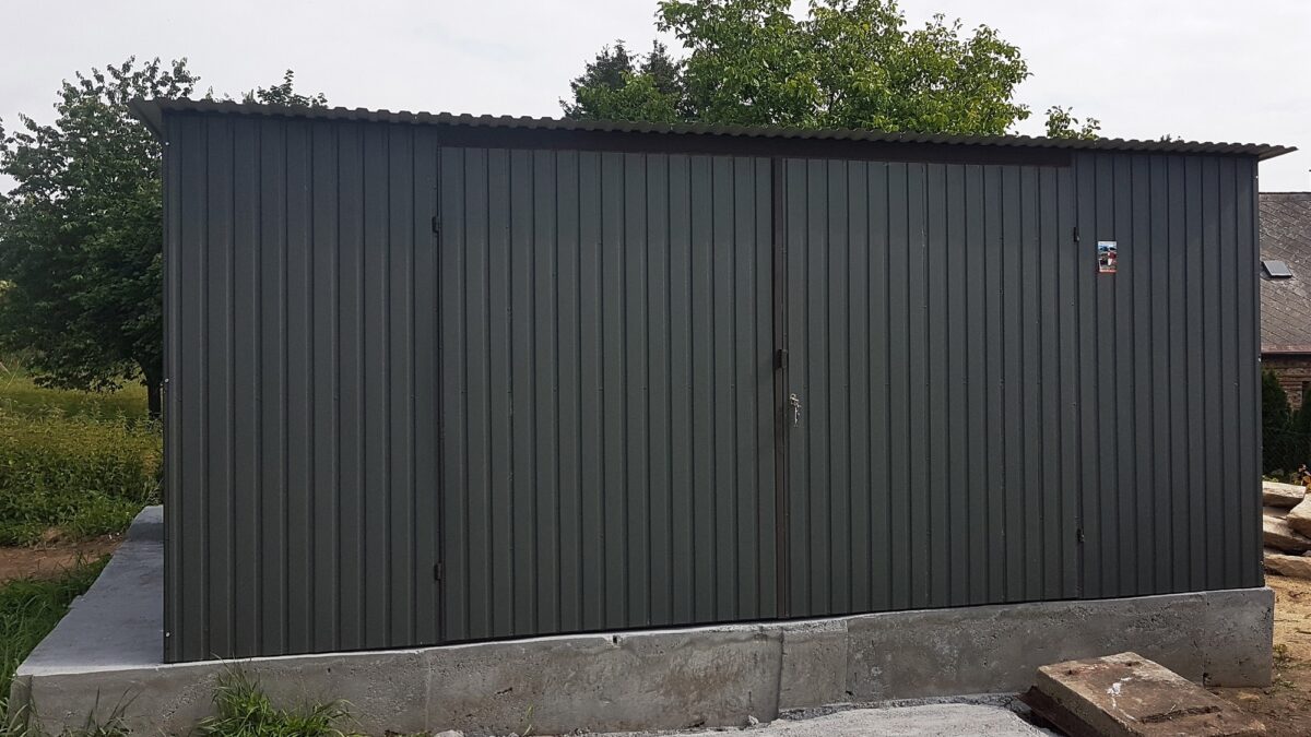 Plechová garáž 5x4m - grafit