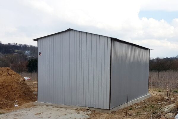 Plechová garáž 5x3m - stříbrný